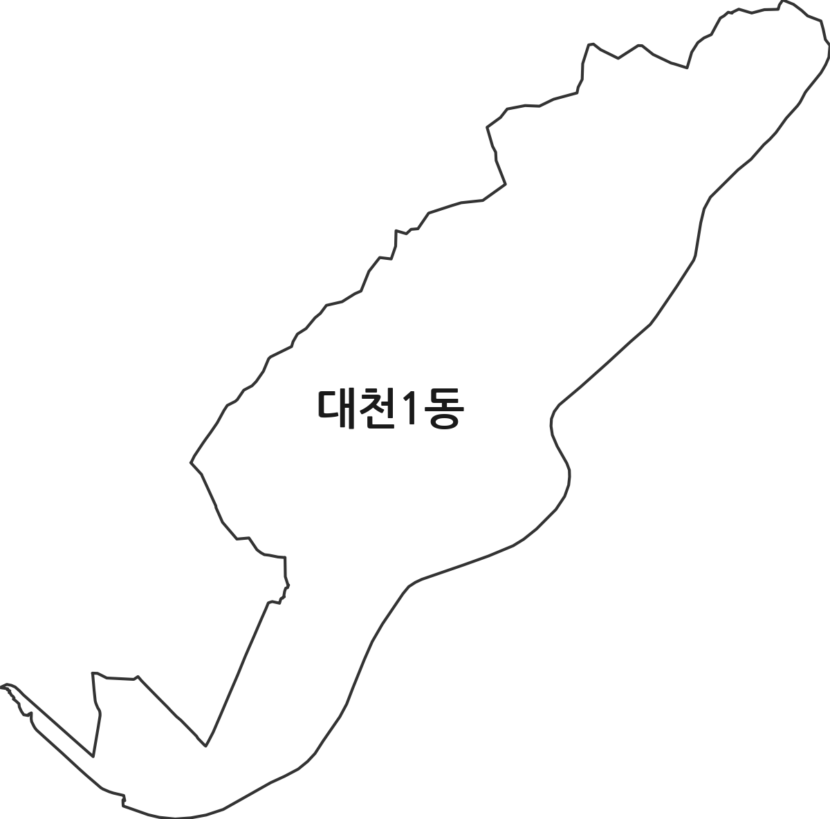 충청남도 보령시 대천1동 행정동 행정구역 경계 지도