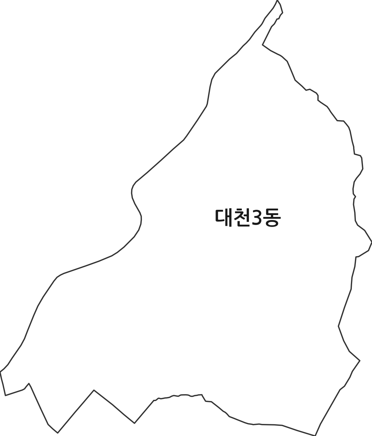 충청남도 보령시 대천3동 행정동 행정구역 경계 지도