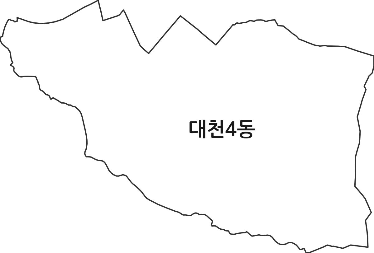 충청남도 보령시 대천4동 행정동 행정구역 경계 지도