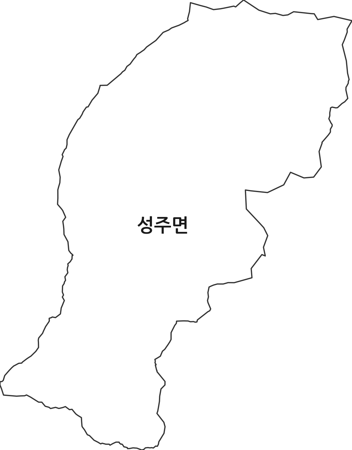 충청남도 보령시 성주면 행정동 행정구역 경계 지도