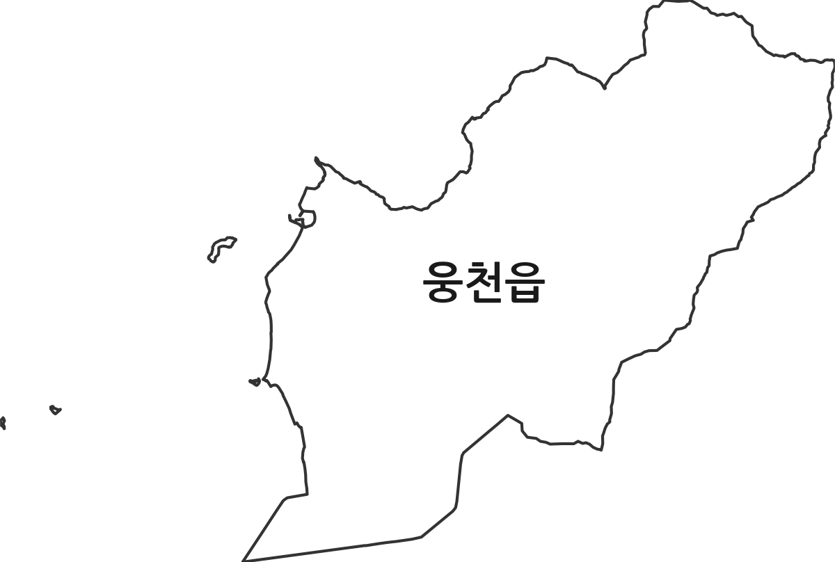 충청남도 보령시 웅천읍 행정동 행정구역 경계 지도