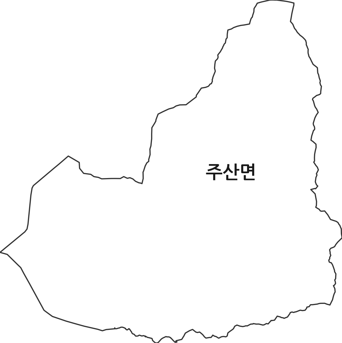 충청남도 보령시 주산면 행정동 행정구역 경계 지도