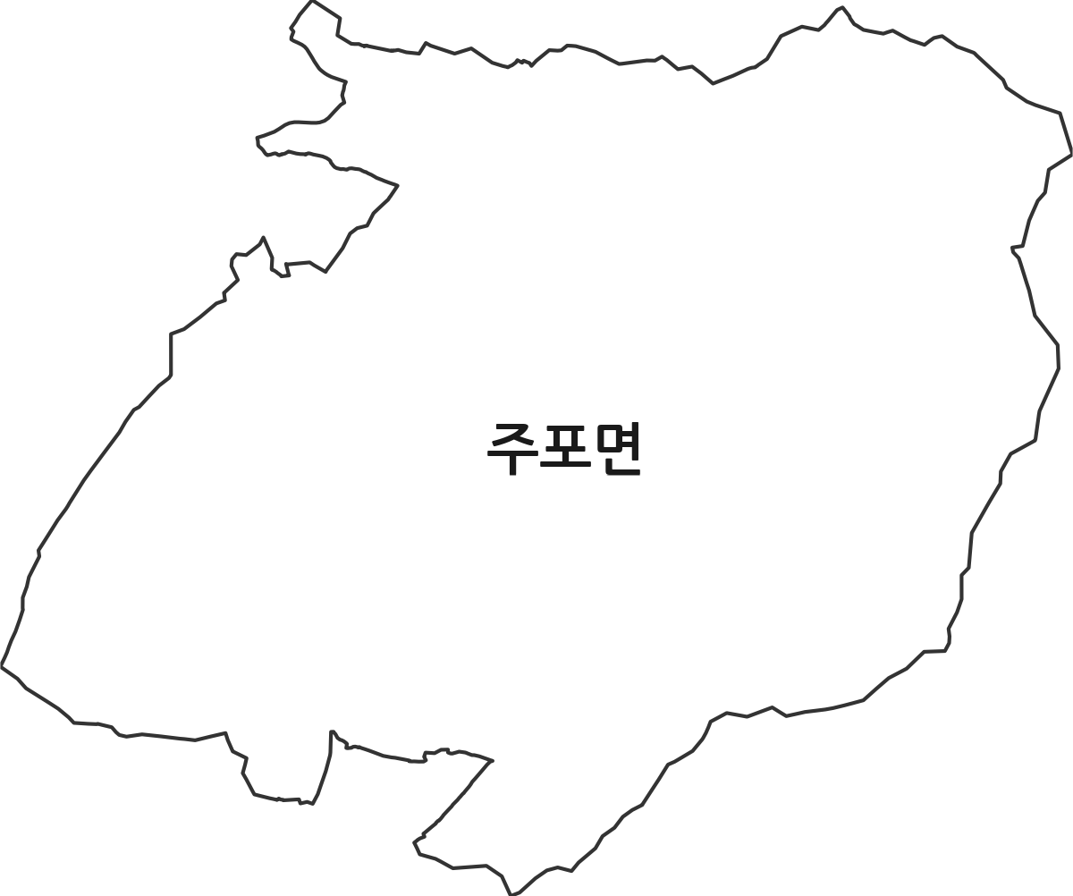 충청남도 보령시 주포면 행정동 행정구역 경계 지도