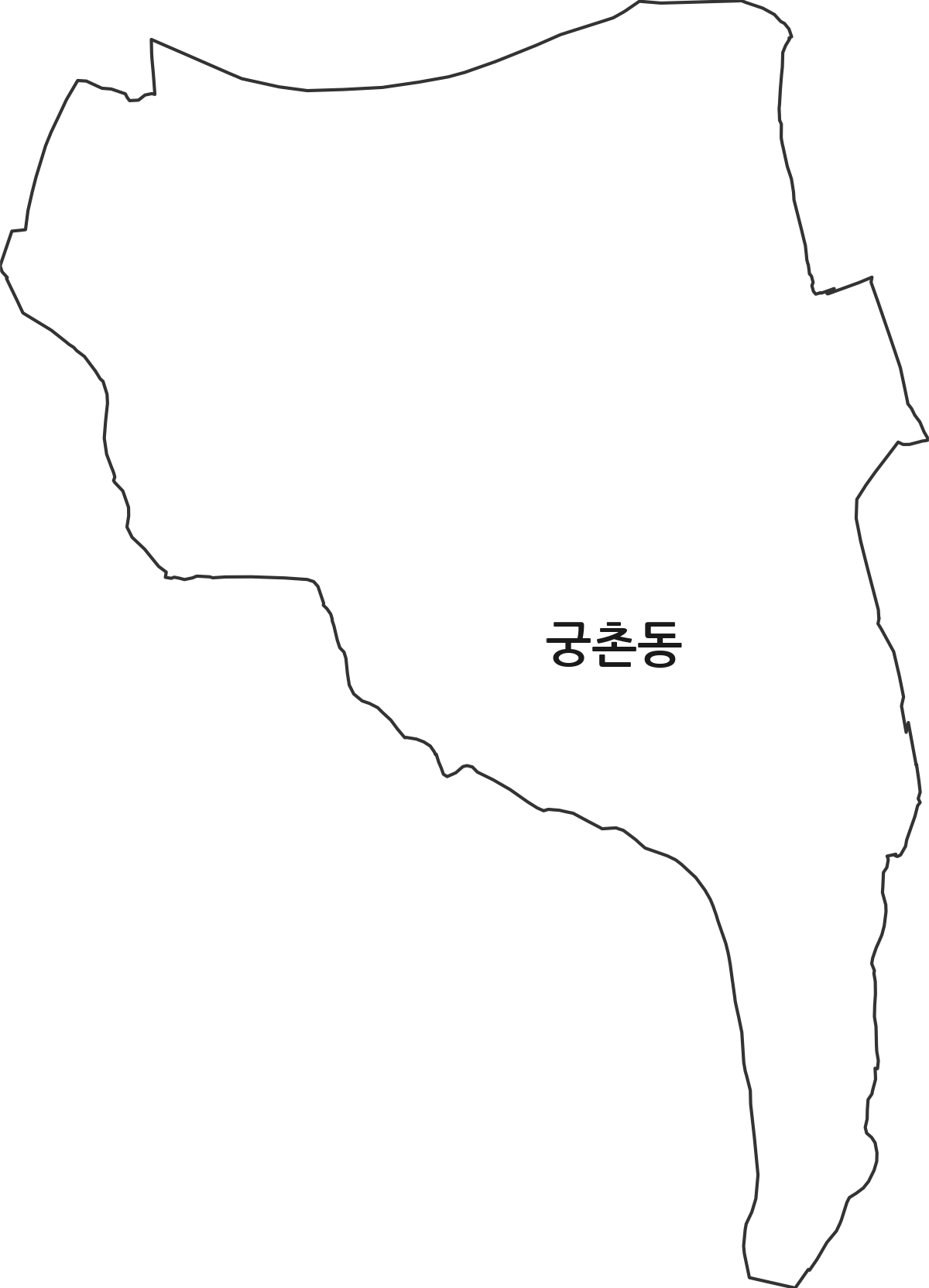 충청남도 보령시 궁촌동 법정동 행정구역 경계 지도