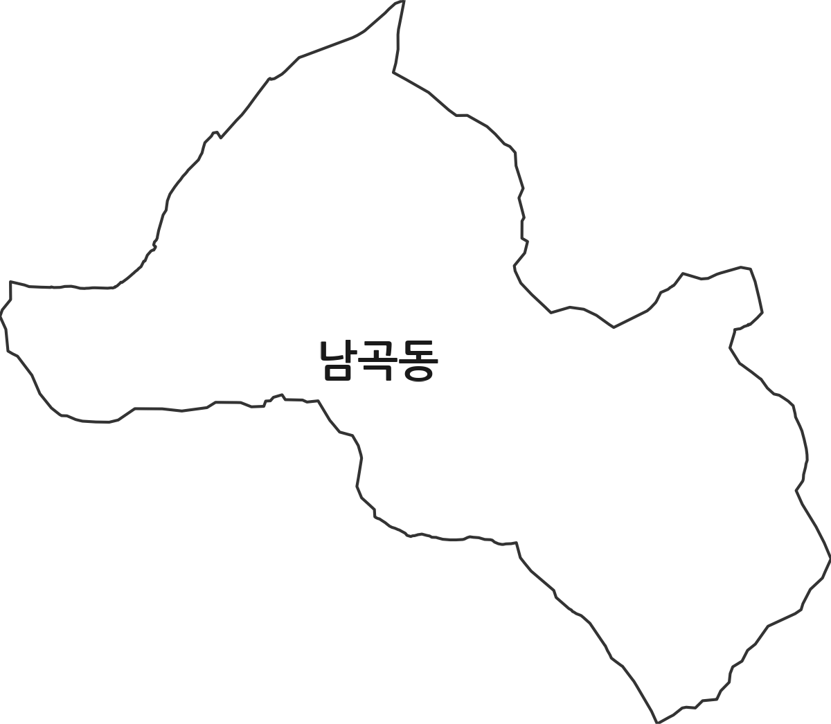 충청남도 보령시 남곡동 법정동 행정구역 경계 지도