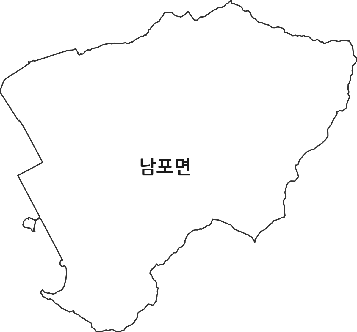충청남도 보령시 남포면 법정동 행정구역 경계 지도