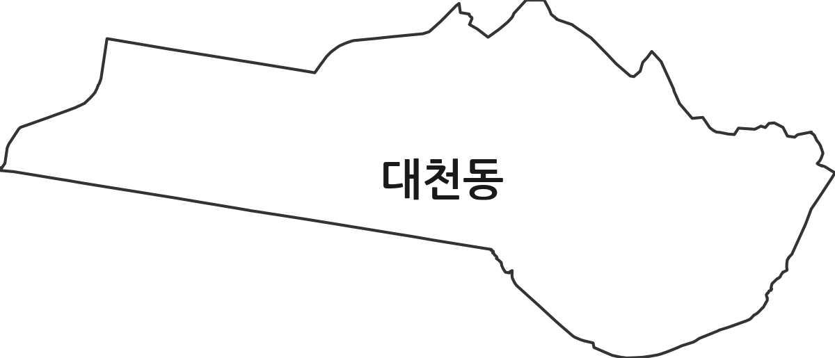 충청남도 보령시 대천동 법정동 행정구역 경계 지도