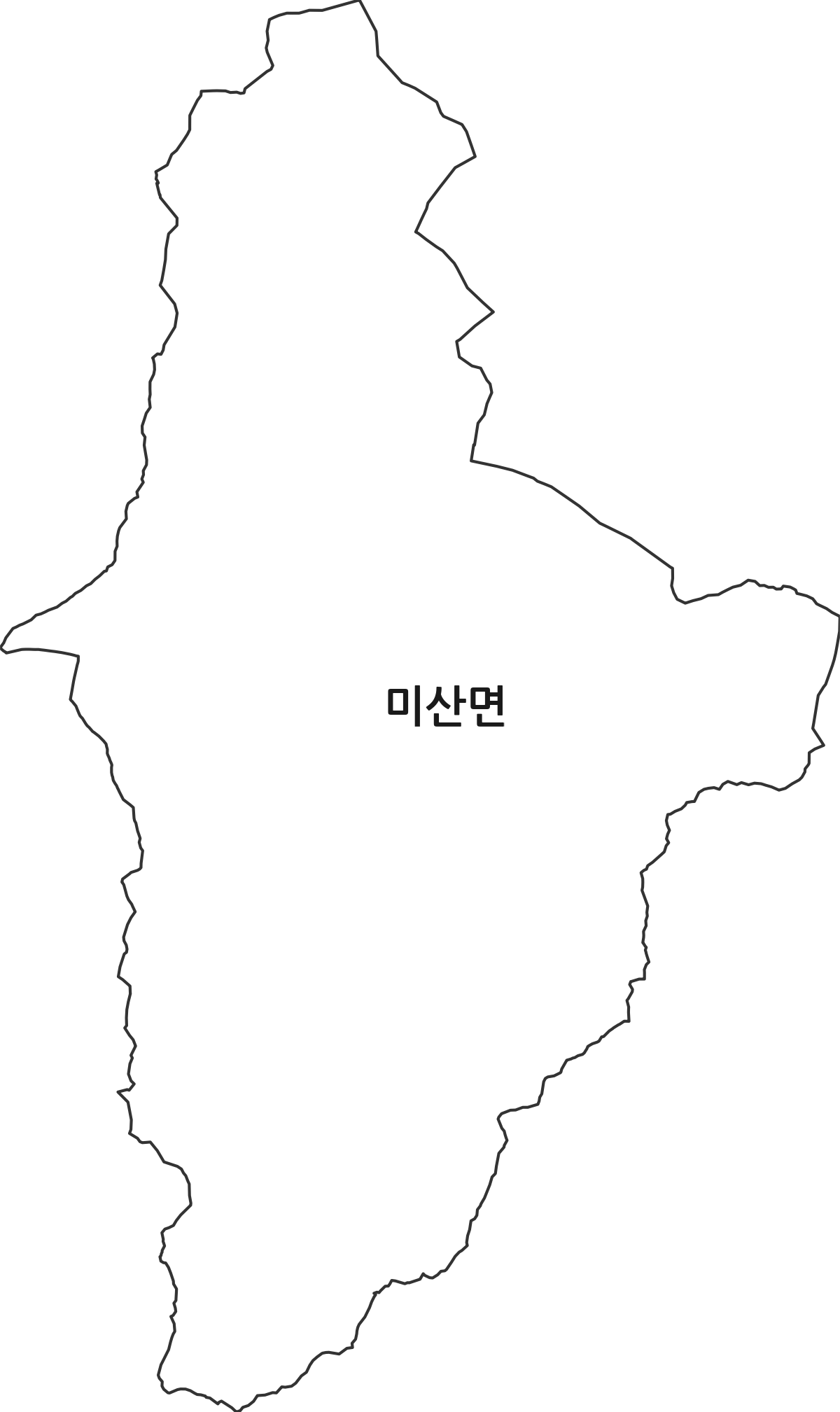 충청남도 보령시 미산면 법정동 행정구역 경계 지도
