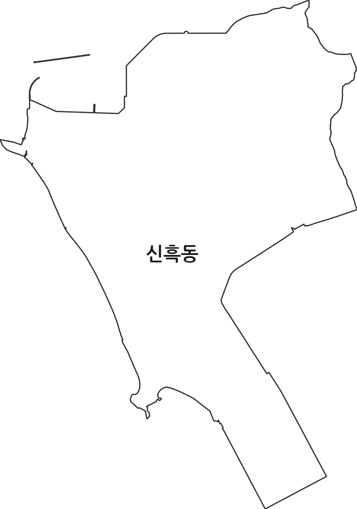 충청남도 보령시 신흑동 법정동 행정구역 경계 지도