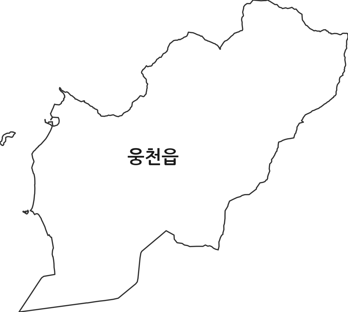 충청남도 보령시 웅천읍 법정동 행정구역 경계 지도