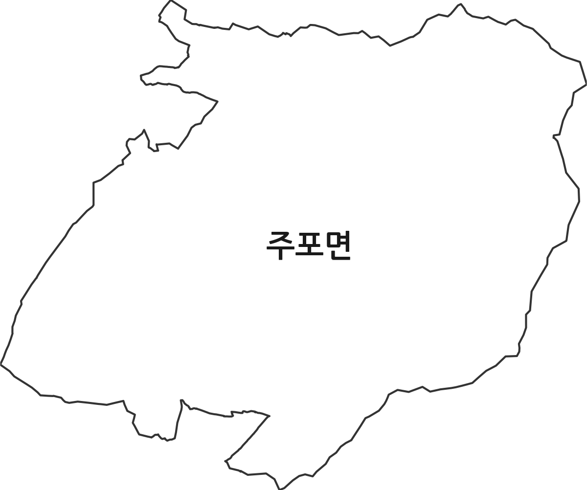 충청남도 보령시 주포면 법정동 행정구역 경계 지도