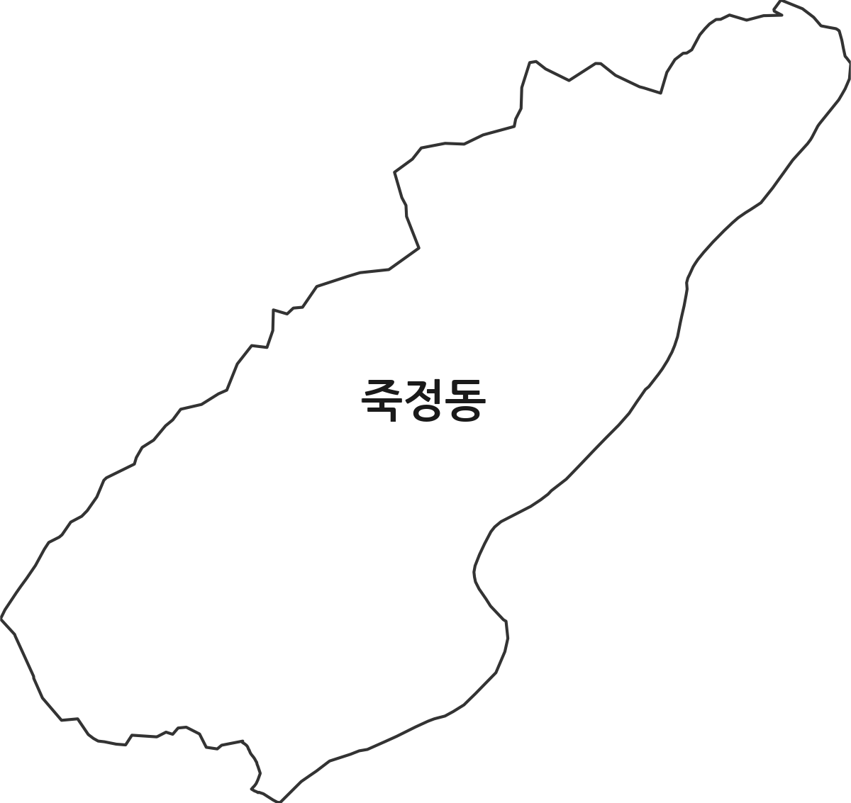 충청남도 보령시 죽정동 법정동 행정구역 경계 지도