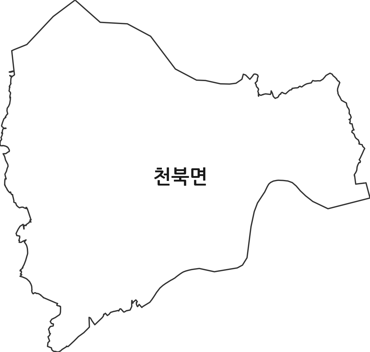 충청남도 보령시 천북면 법정동 행정구역 경계 지도