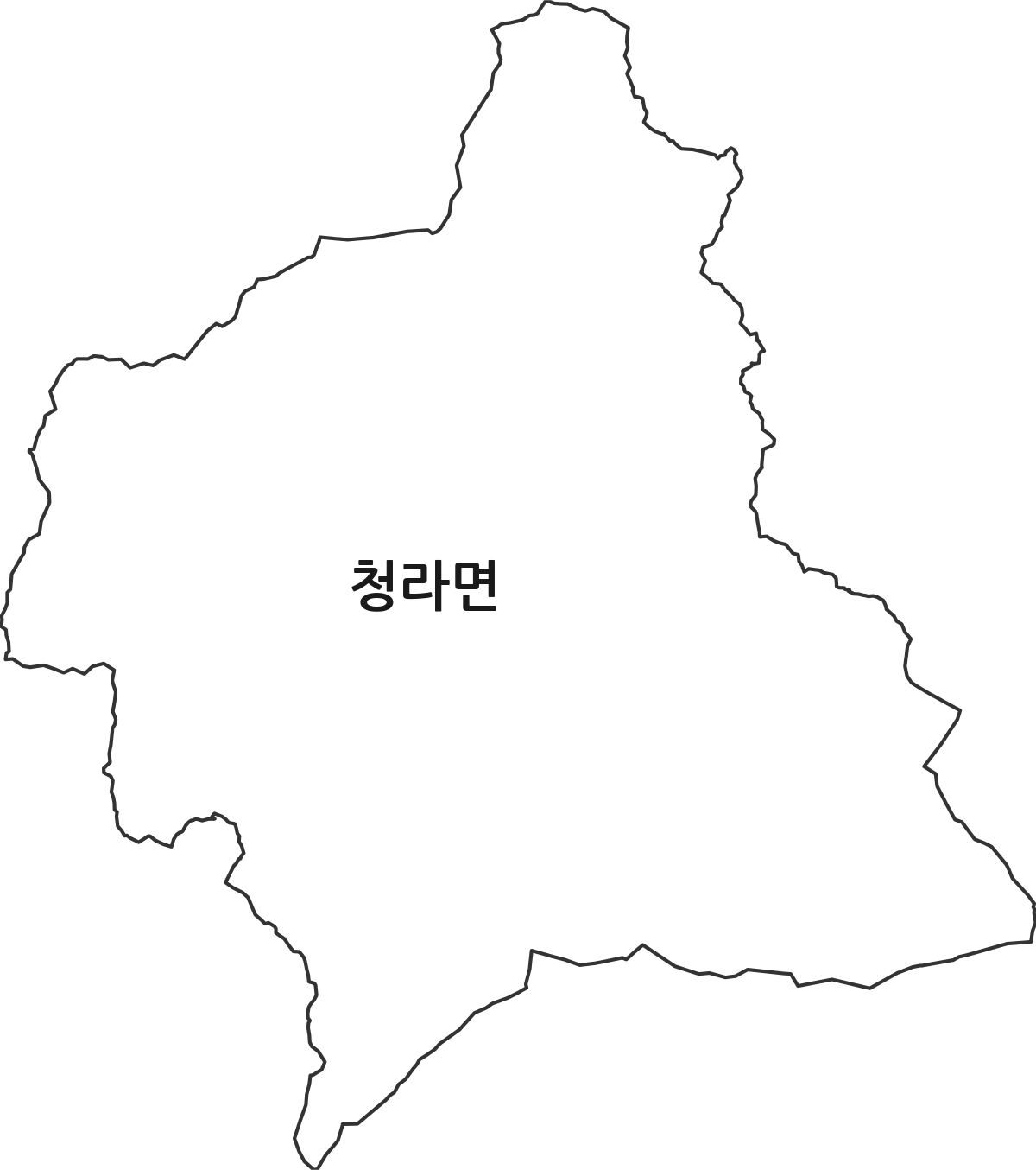 충청남도 보령시 청라면 법정동 행정구역 경계 지도