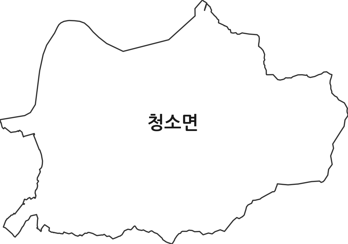 충청남도 보령시 청소면 법정동 행정구역 경계 지도