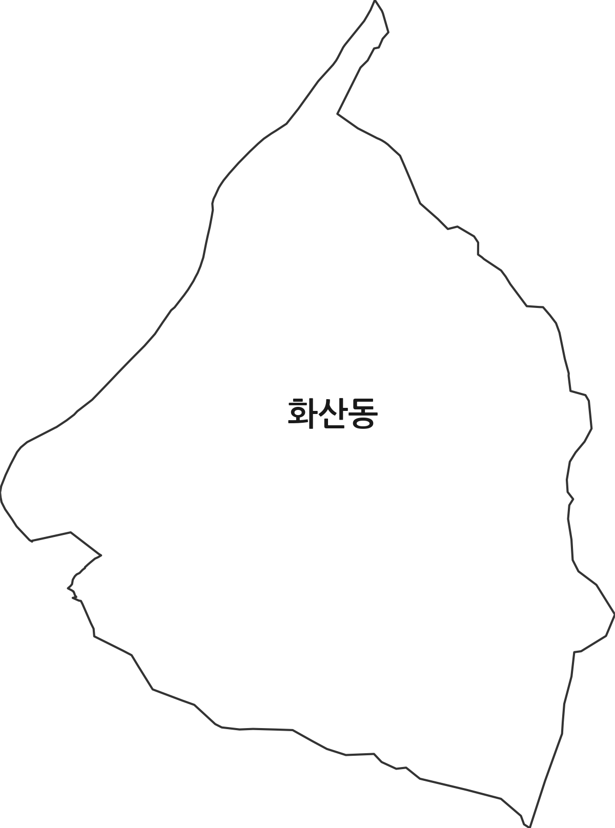 충청남도 보령시 화산동 법정동 행정구역 경계 지도
