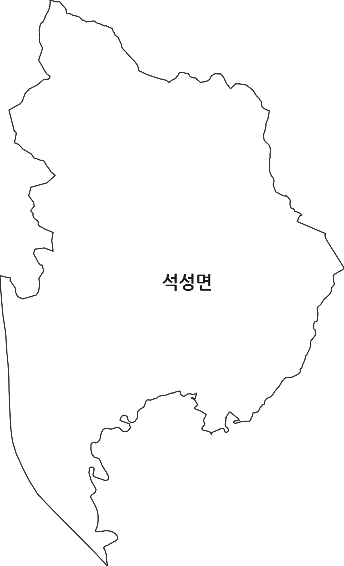 충청남도 부여군 석성면 행정동 행정구역 경계 지도