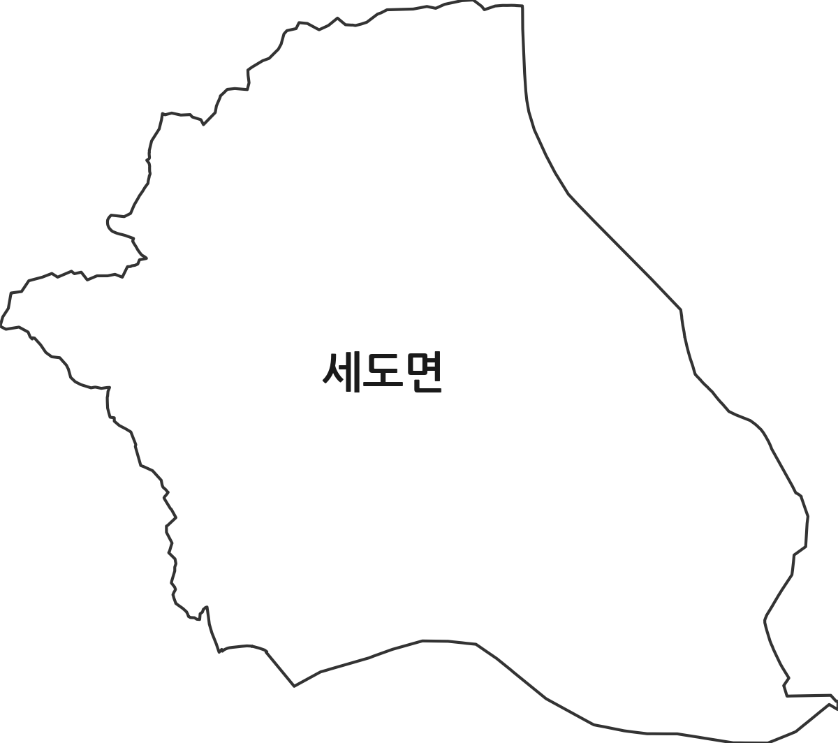 충청남도 부여군 세도면 행정동 행정구역 경계 지도