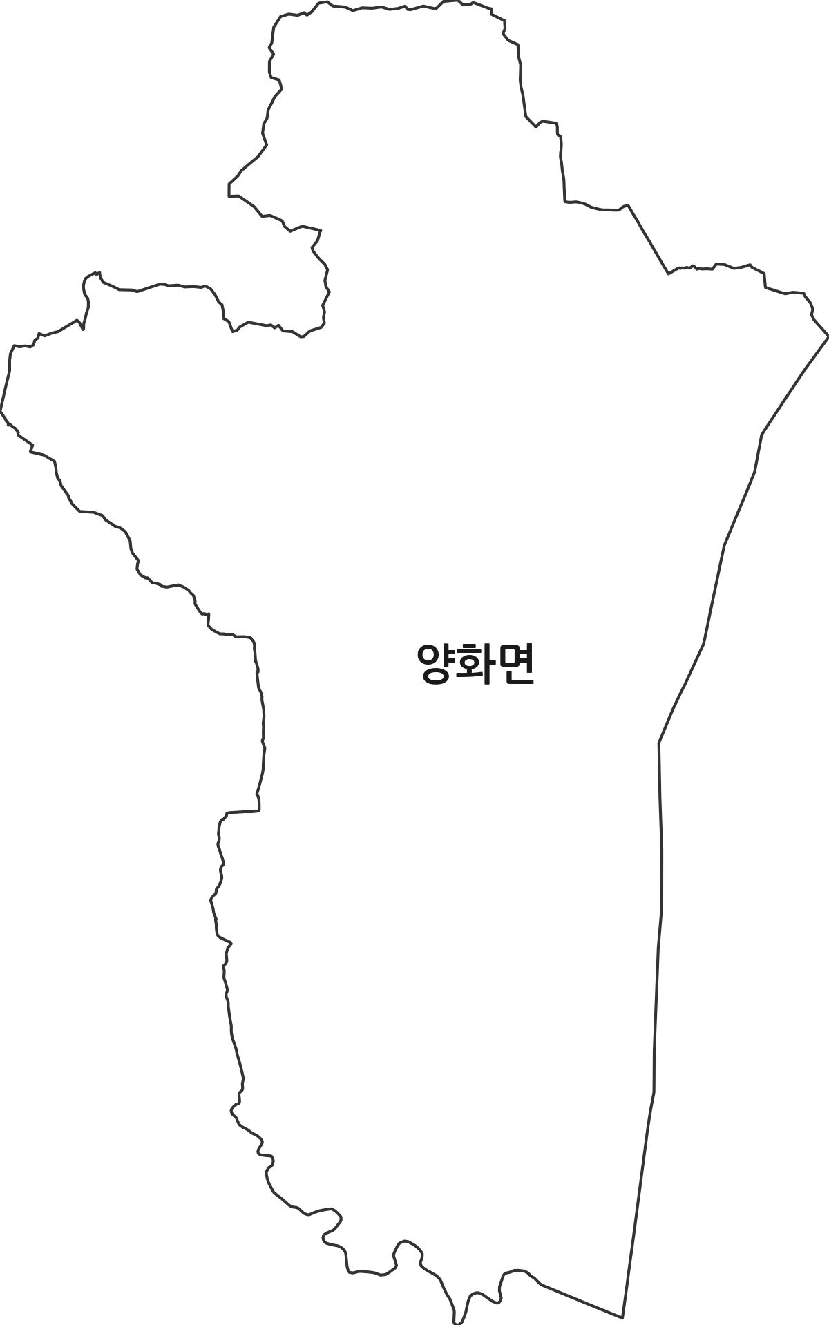 충청남도 부여군 양화면 행정동 행정구역 경계 지도