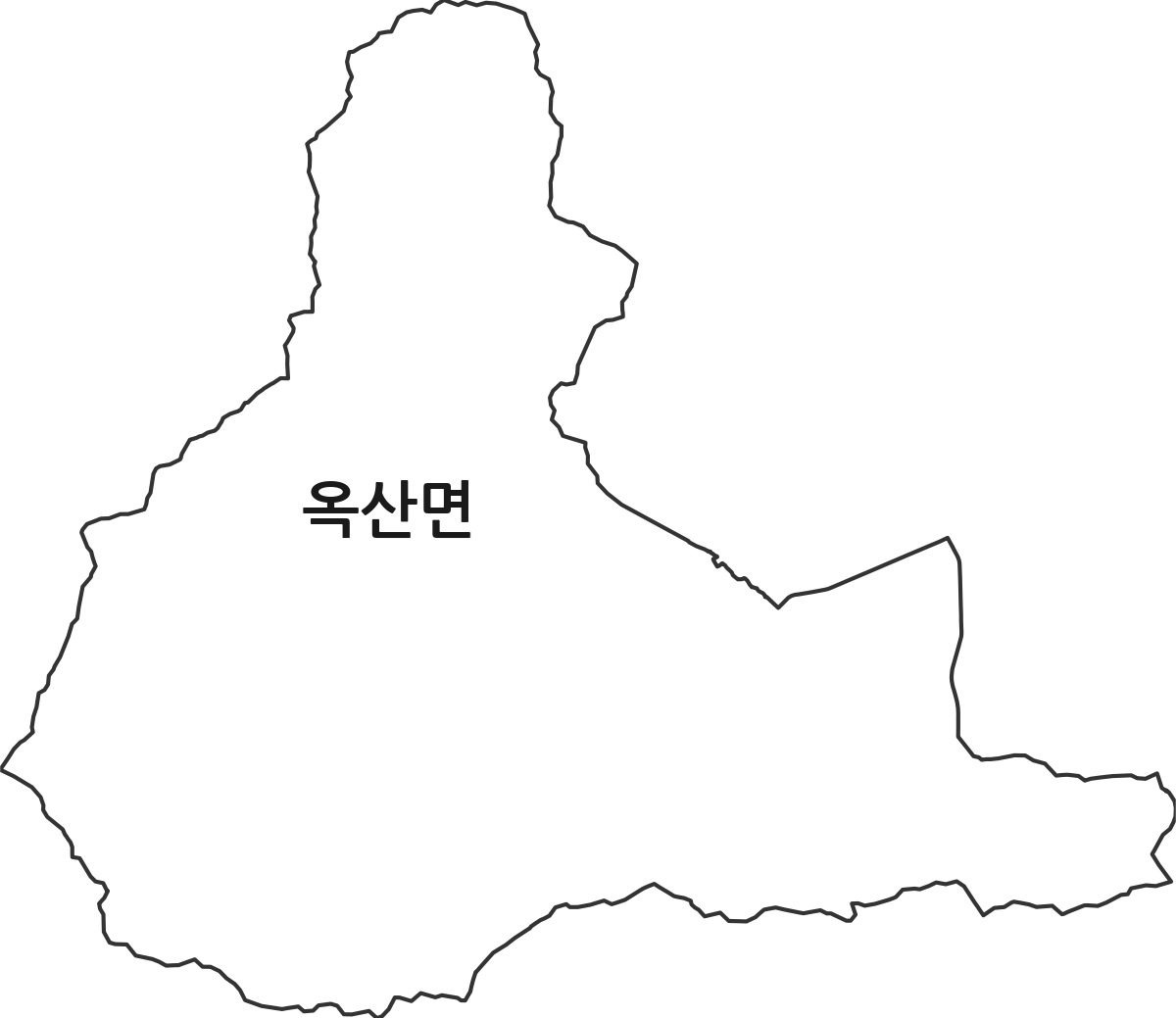 충청남도 부여군 옥산면 행정동 행정구역 경계 지도