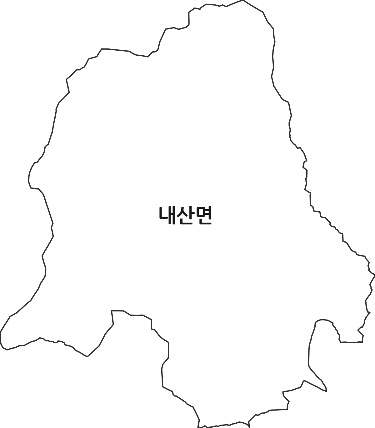 충청남도 부여군 내산면 법정동 행정구역 경계 지도