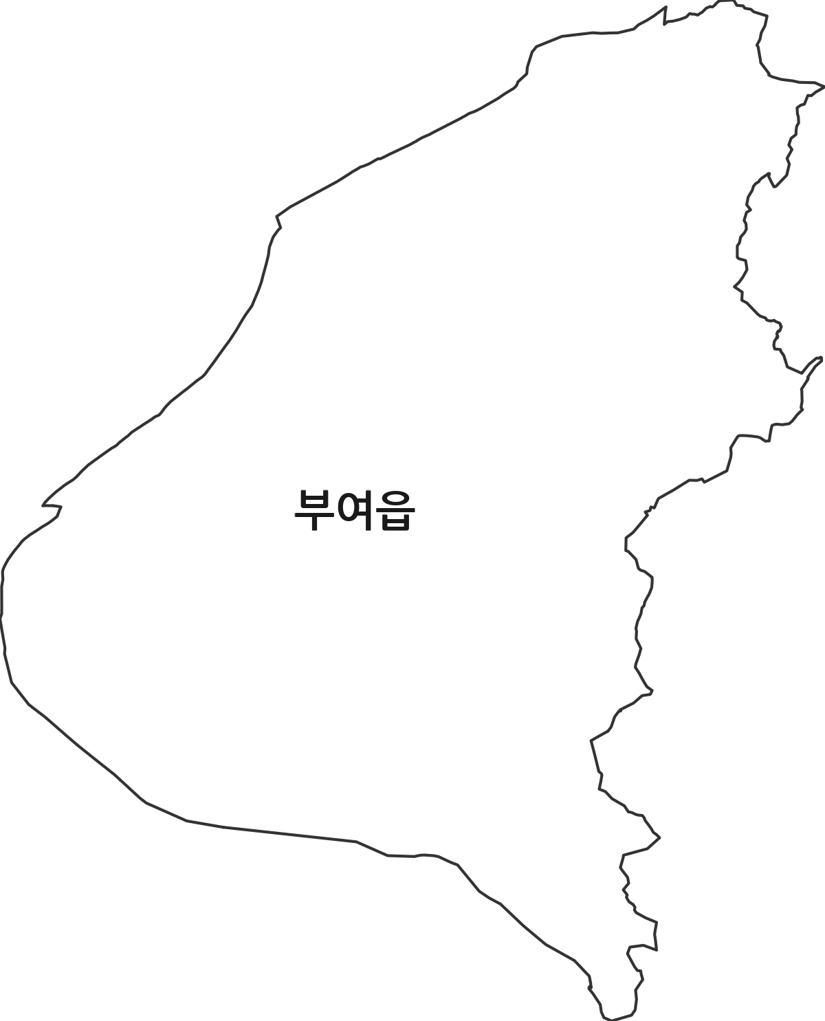 충청남도 부여군 부여읍 법정동 행정구역 경계 지도