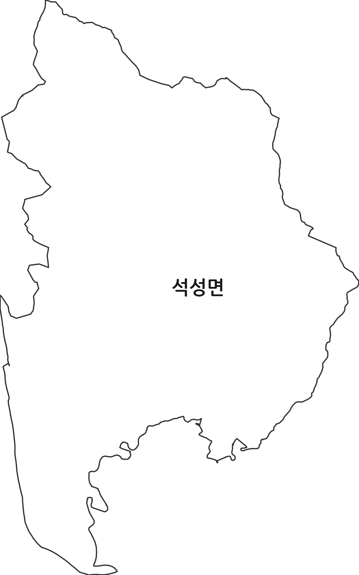 충청남도 부여군 석성면 법정동 행정구역 경계 지도
