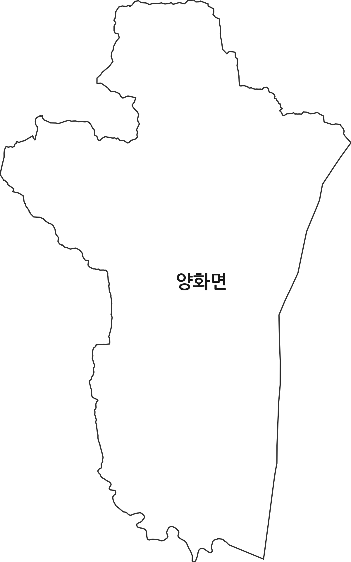 충청남도 부여군 양화면 법정동 행정구역 경계 지도