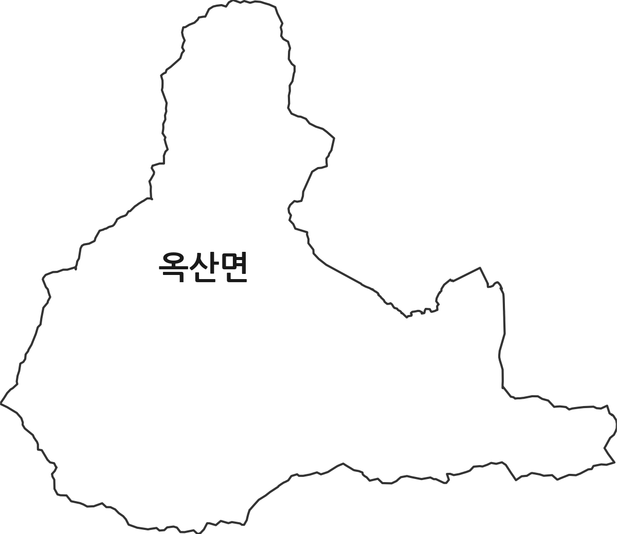 충청남도 부여군 옥산면 법정동 행정구역 경계 지도