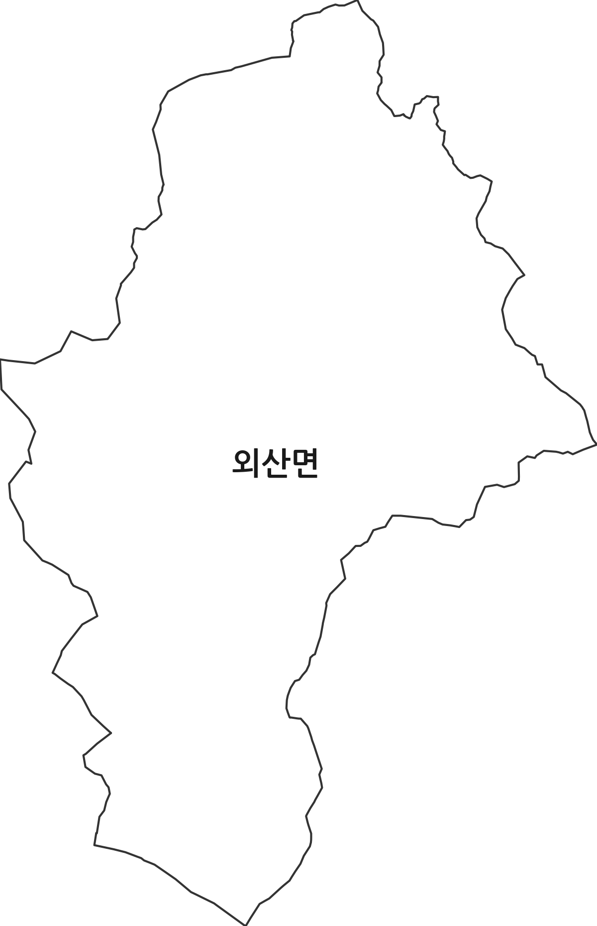 충청남도 부여군 외산면 법정동 행정구역 경계 지도