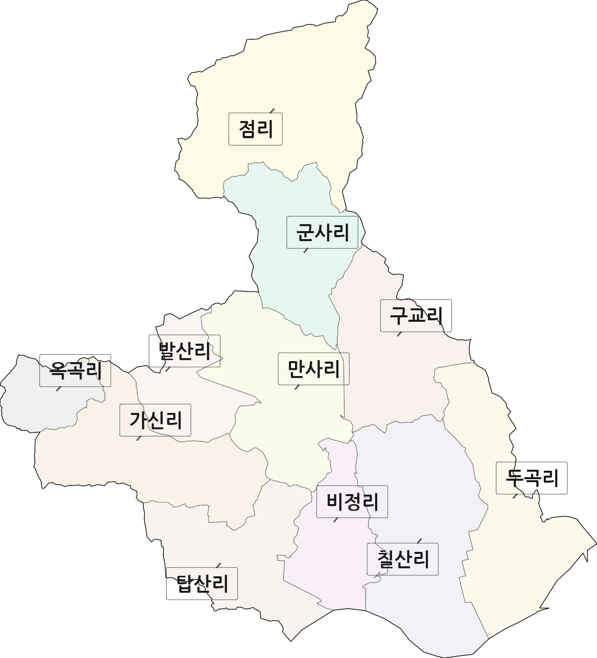 충청남도 부여군 임천면 법정동 리 구분 행정구역 경계 지도
