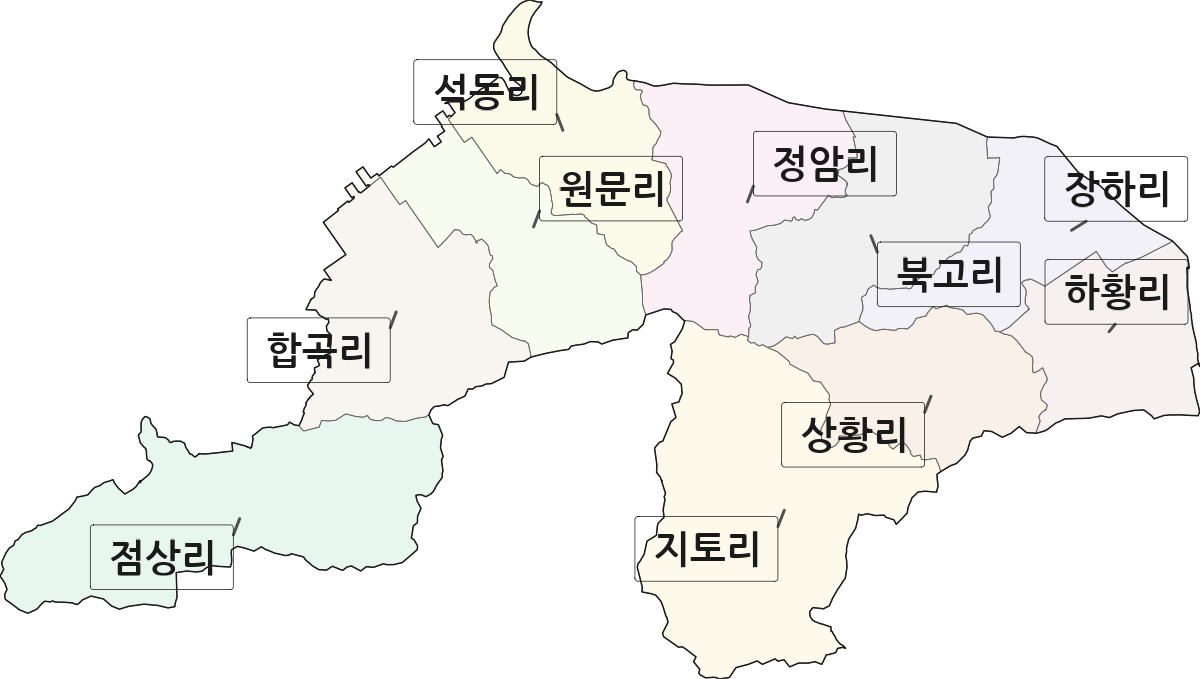 충청남도 부여군 장암면 법정동 리 구분 행정구역 경계 지도