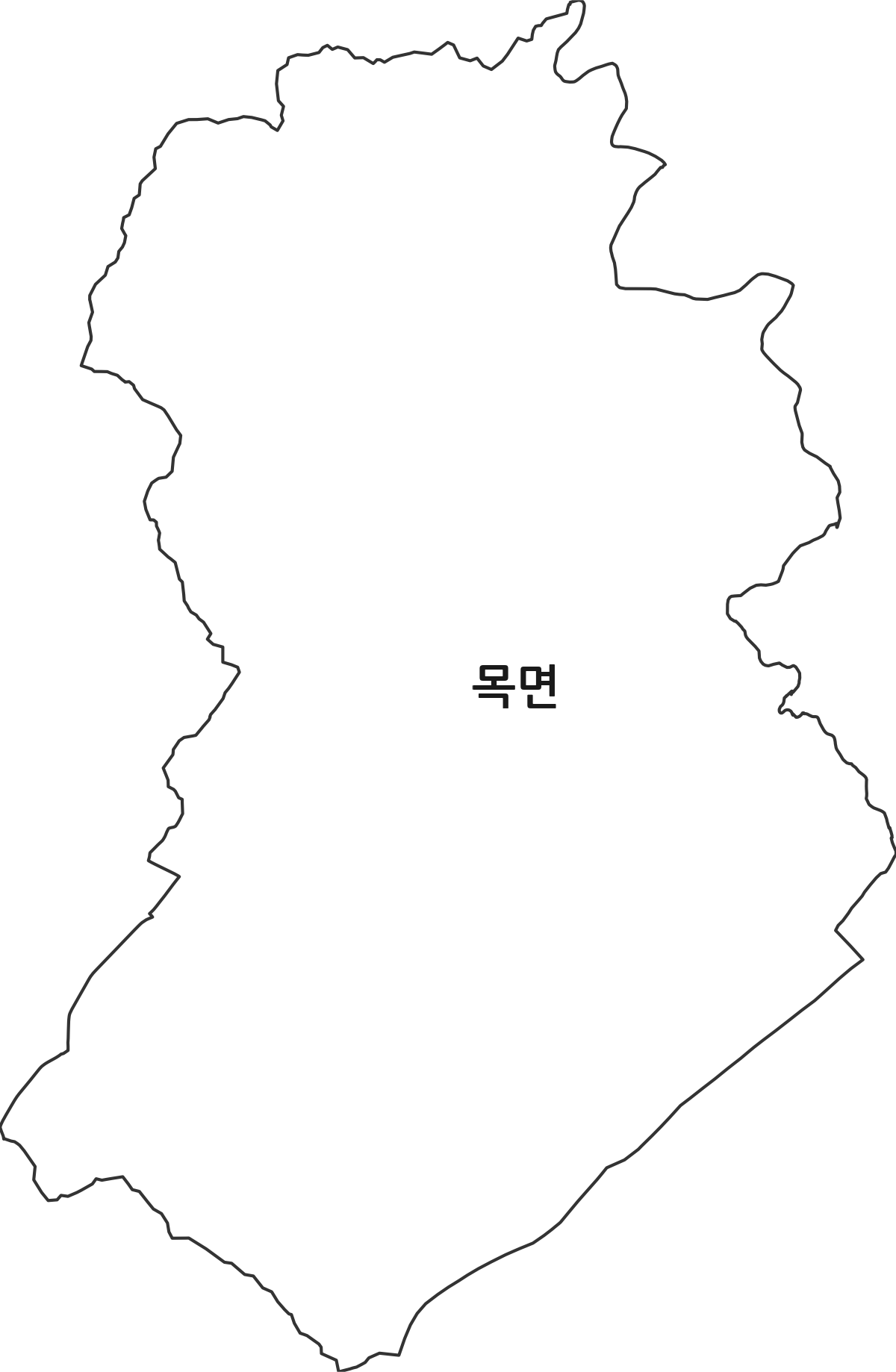 충청남도 청양군 목면 행정동 행정구역 경계 지도