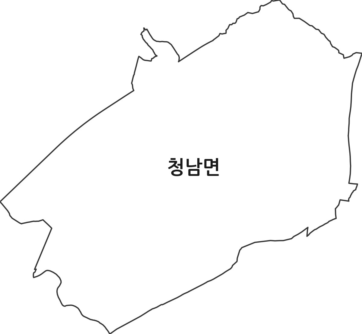충청남도 청양군 청남면 행정동 행정구역 경계 지도