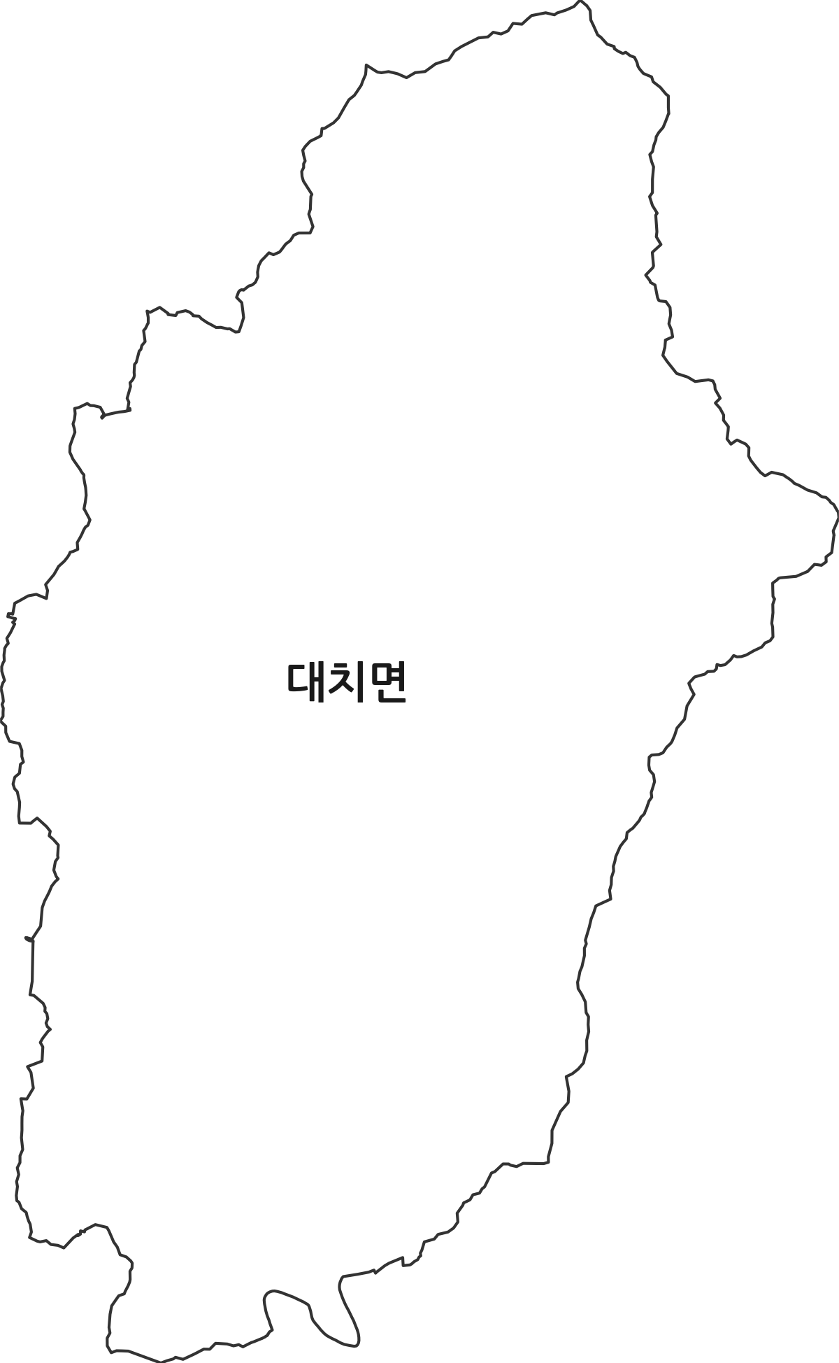충청남도 청양군 대치면 법정동 행정구역 경계 지도