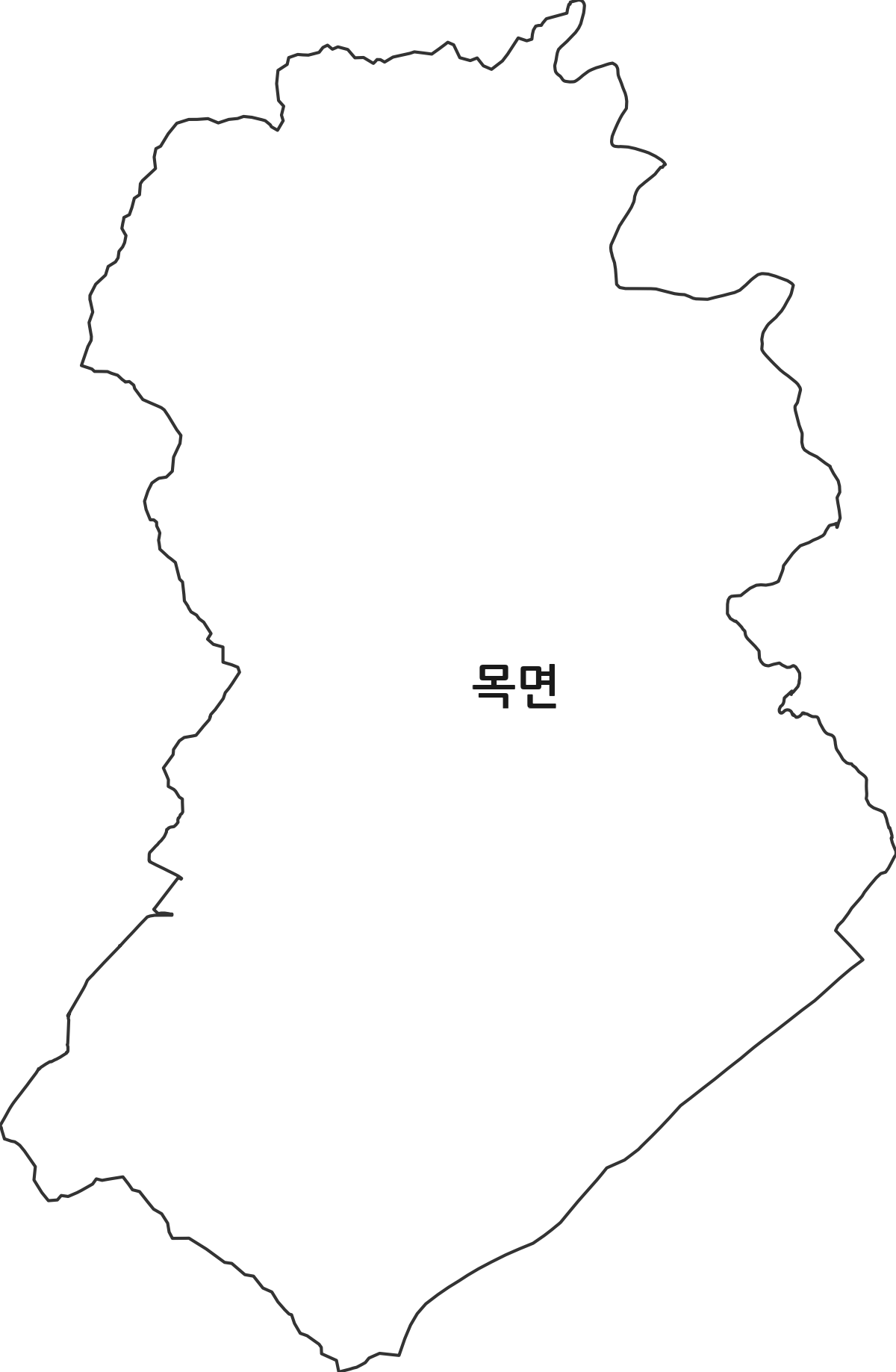충청남도 청양군 목면 법정동 행정구역 경계 지도