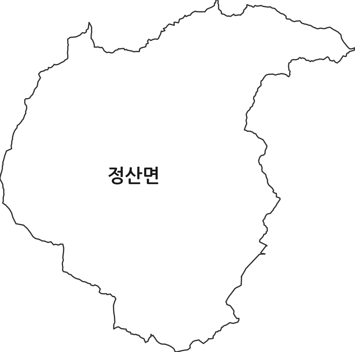 충청남도 청양군 정산면 법정동 행정구역 경계 지도