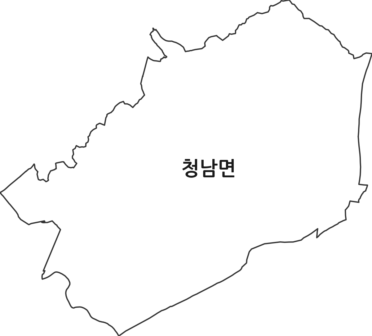 충청남도 청양군 청남면 법정동 행정구역 경계 지도