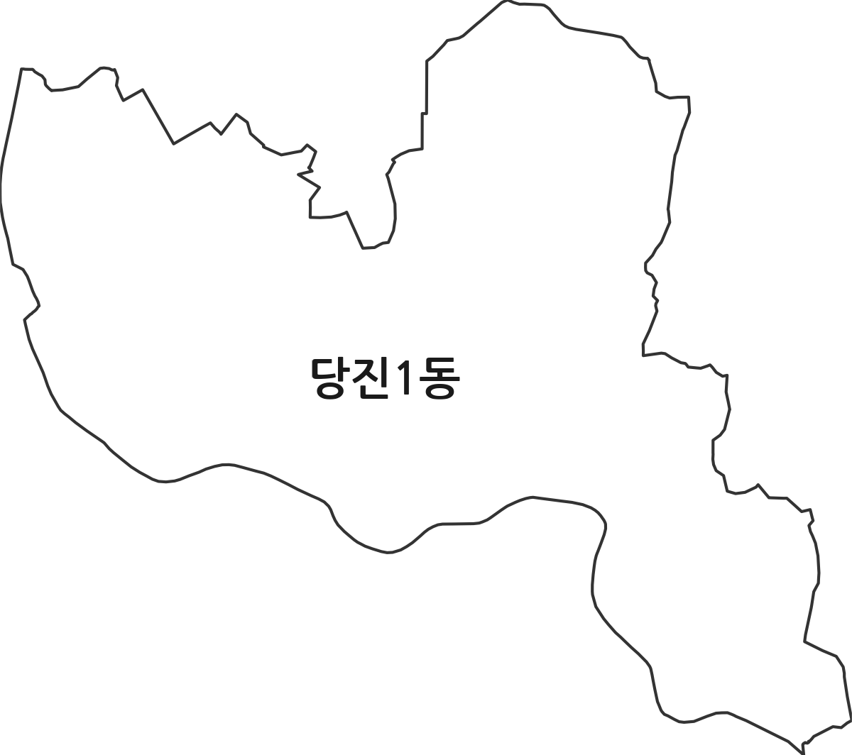 충청남도 당진시 당진1동 행정동 행정구역 경계 지도