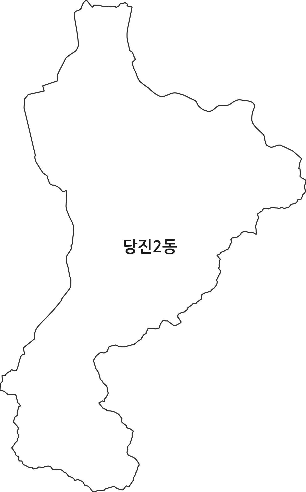 충청남도 당진시 당진2동 행정동 행정구역 경계 지도