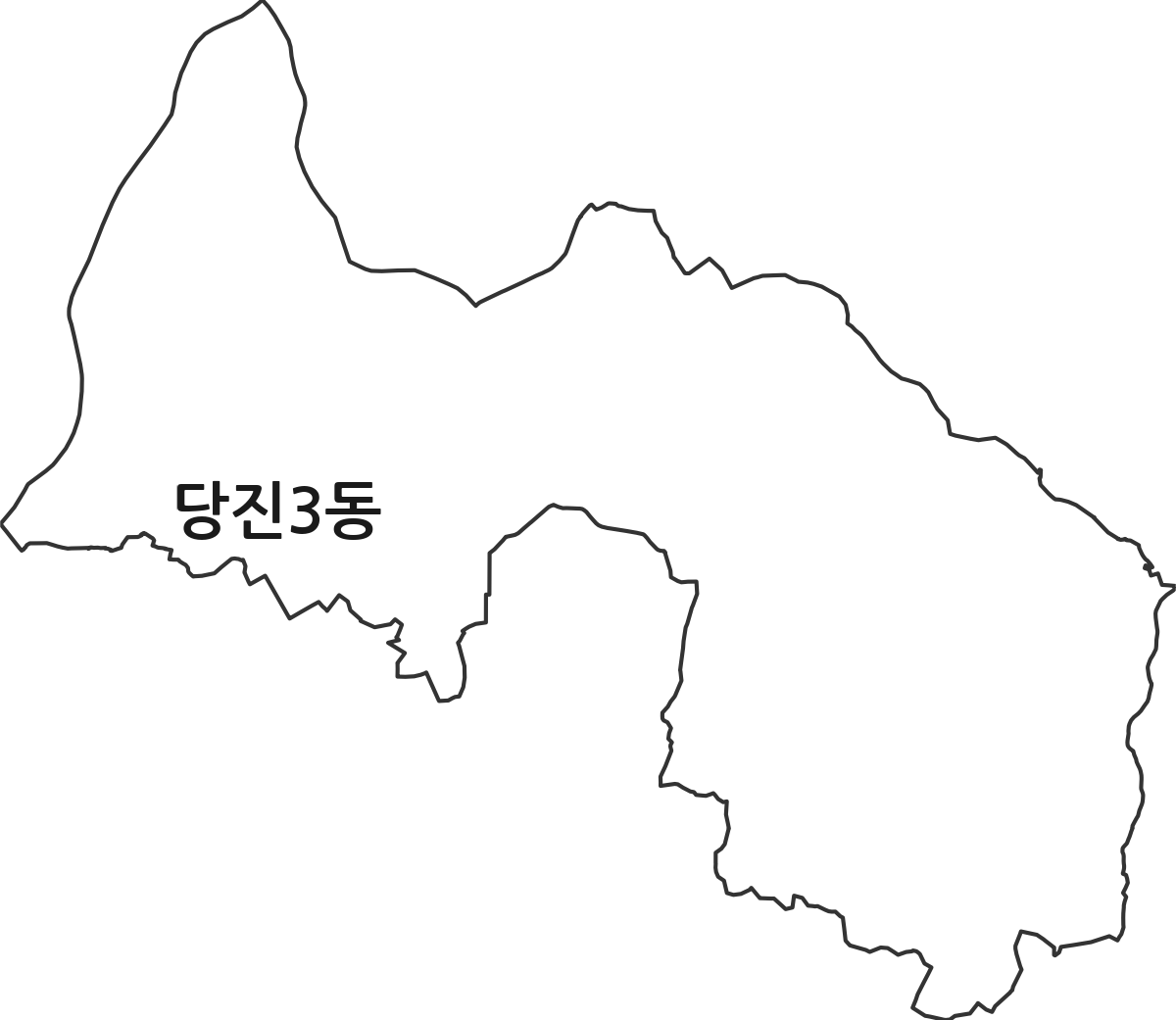 충청남도 당진시 당진3동 행정동 행정구역 경계 지도
