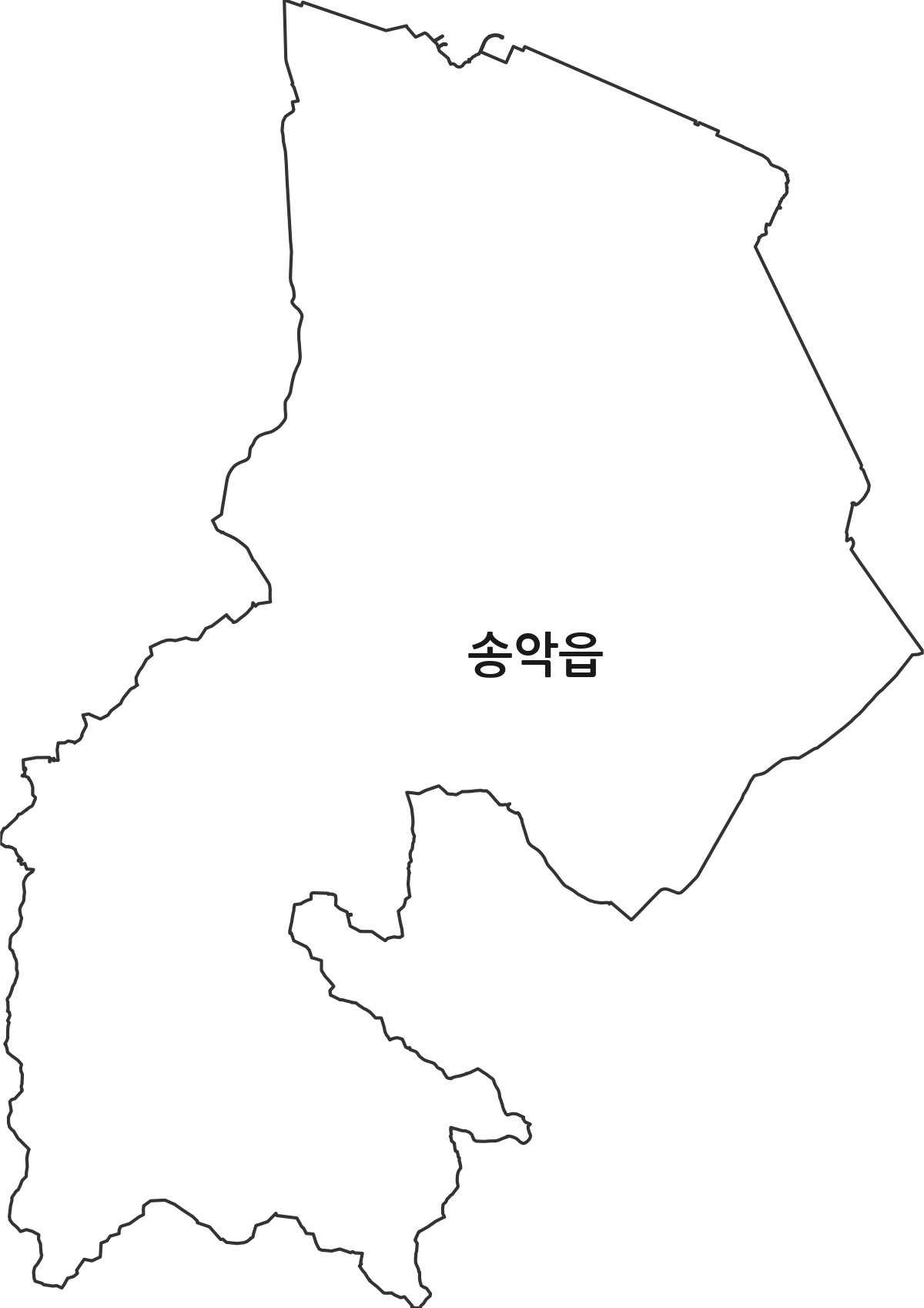 충청남도 당진시 송악읍 행정동 행정구역 경계 지도
