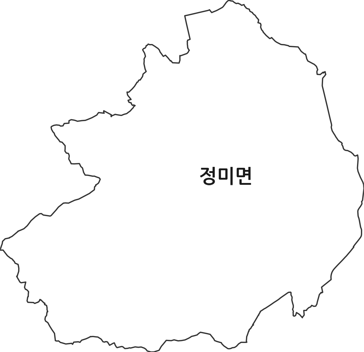 충청남도 당진시 정미면 행정동 행정구역 경계 지도