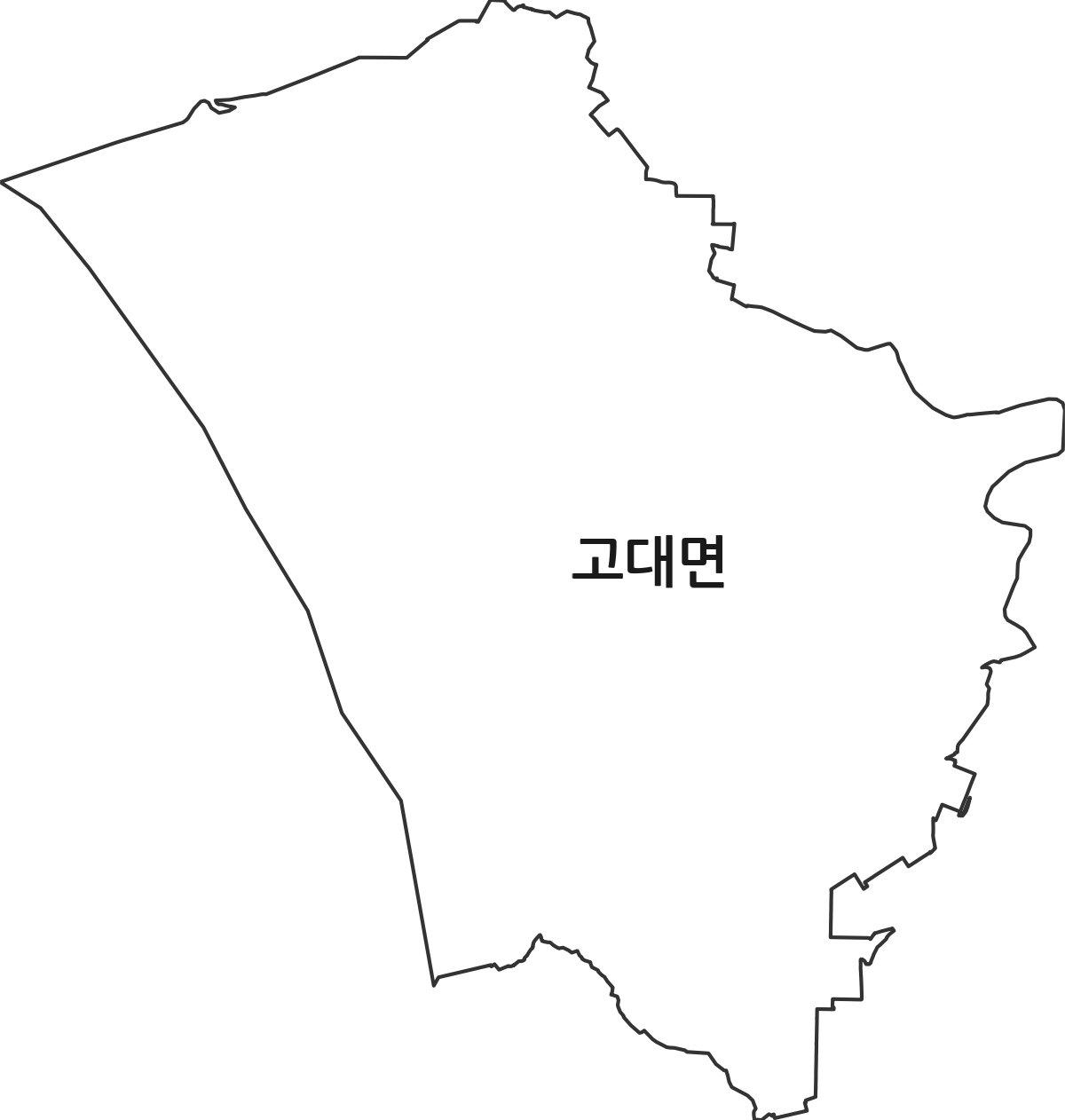 충청남도 당진시 고대면 법정동 행정구역 경계 지도
