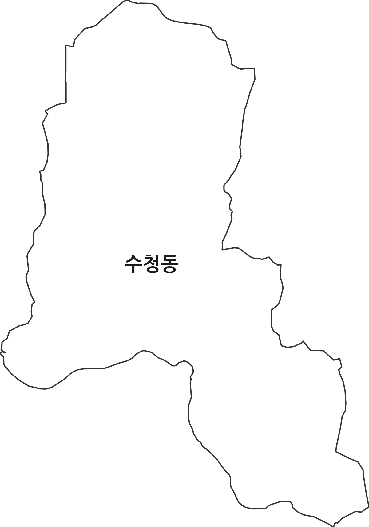 충청남도 당진시 수청동 법정동 행정구역 경계 지도
