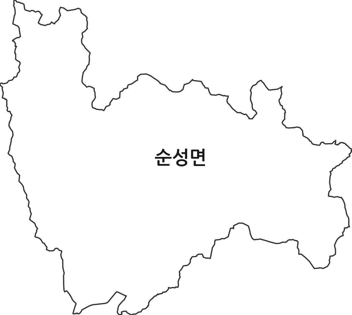 충청남도 당진시 순성면 법정동 행정구역 경계 지도