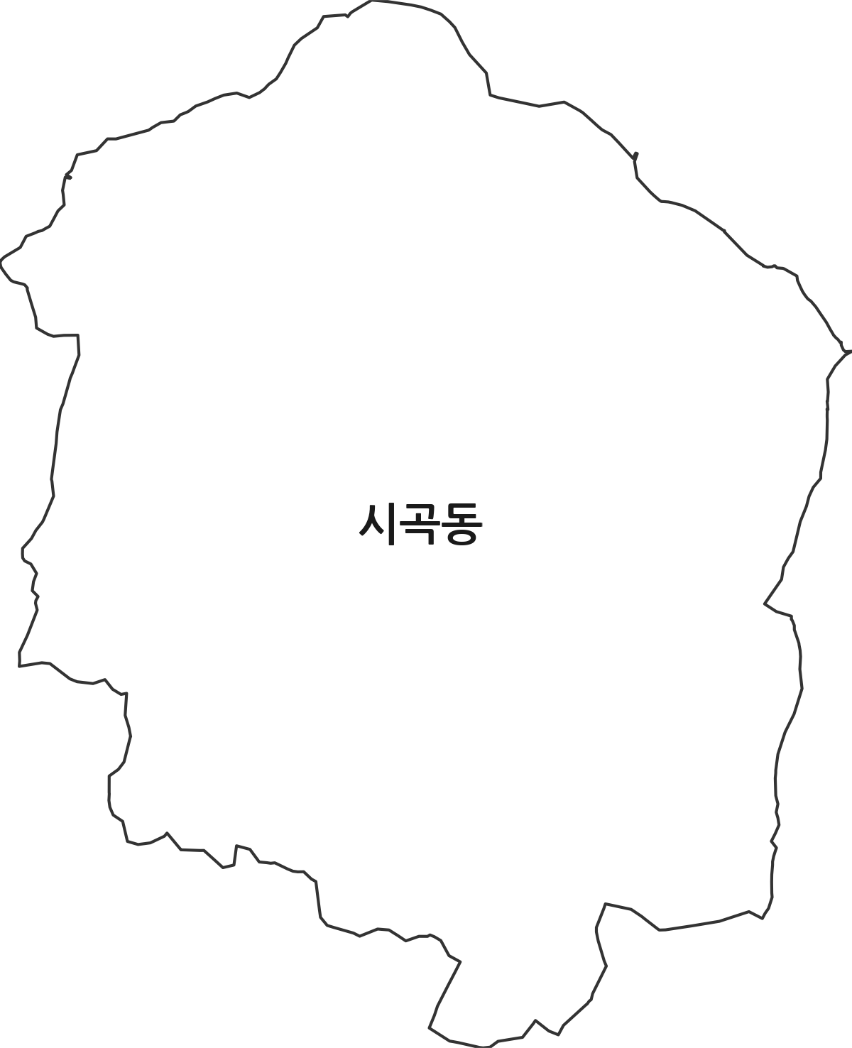 충청남도 당진시 시곡동 법정동 행정구역 경계 지도