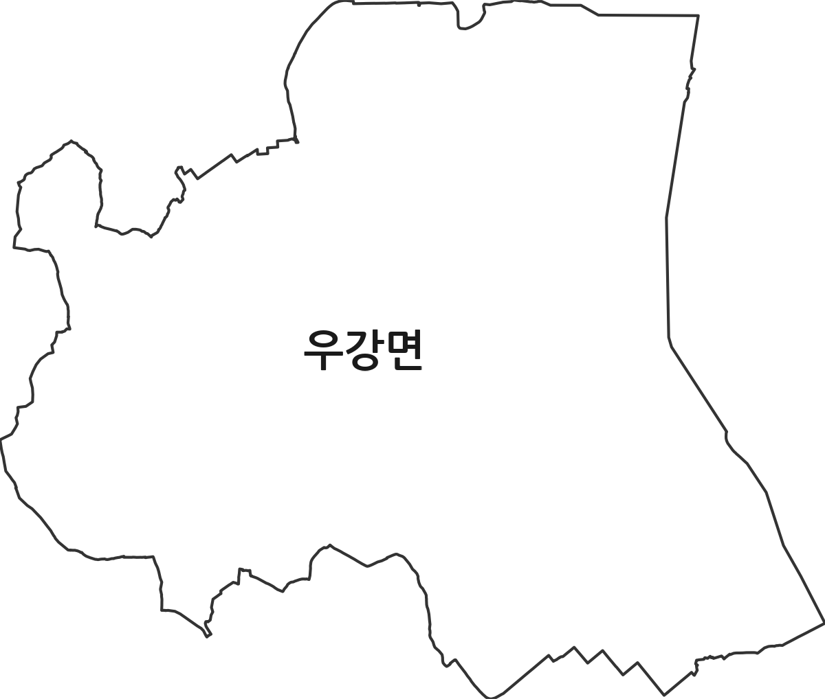 충청남도 당진시 우강면 법정동 행정구역 경계 지도