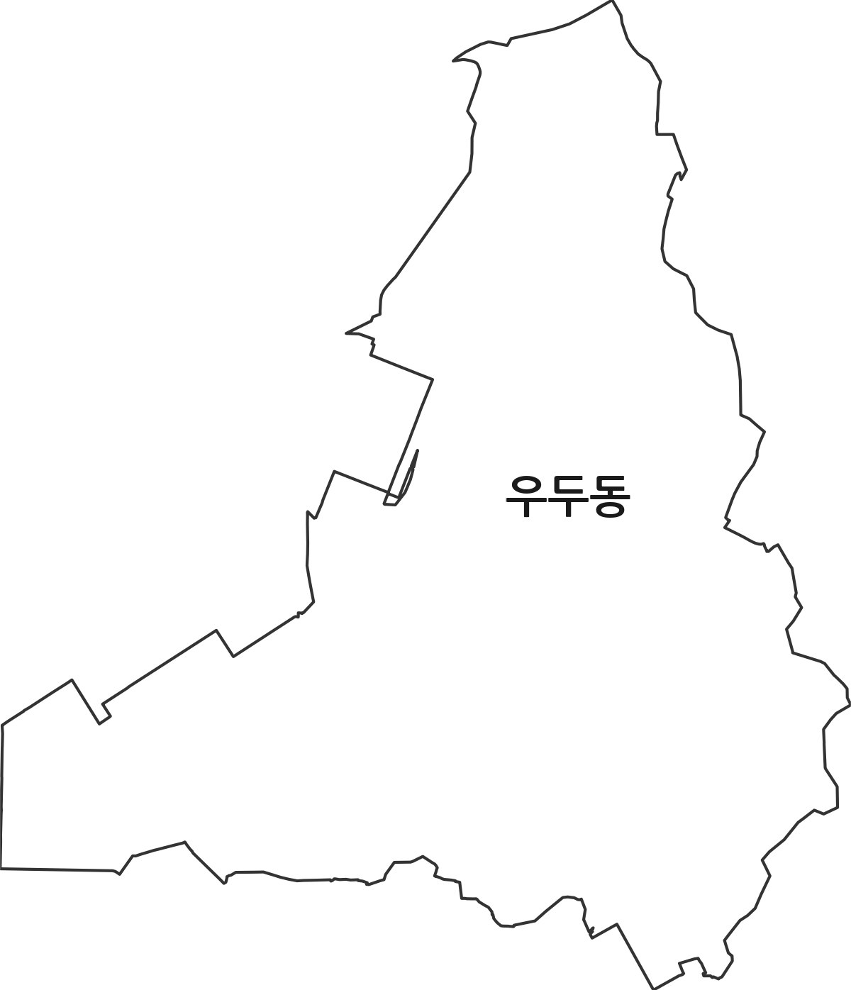 충청남도 당진시 우두동 법정동 행정구역 경계 지도