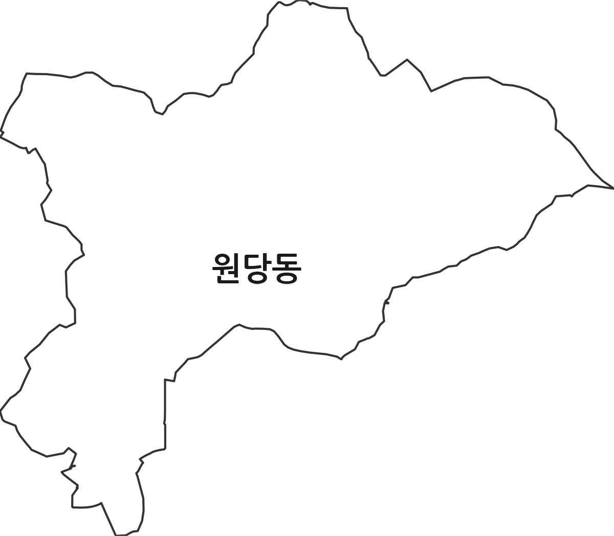 충청남도 당진시 원당동 법정동 행정구역 경계 지도